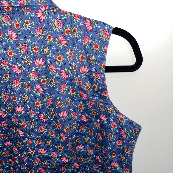 Vintage Bushwacker Women's Large L Cotton Button Up Collared Sleeveless Shirt - Picture 4 of 12